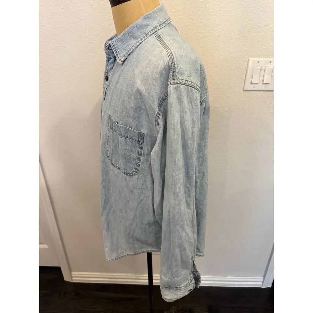 Vintage Levi's Stauss Denim Button Down Long Sleeve Shirt Men XL Y2K